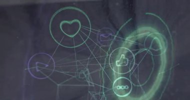 Arıza ve bağlantı ağı ile tarama alanının animasyonu. küresel veri işleme, iletişim, dijital arayüz, teknoloji ve ağ konsepti dijital olarak oluşturulmuş video