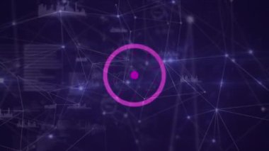 Bağlantı ağı üzerinden kapsamın animasyonu. küresel bağlantılar, dijital arayüz, teknoloji ve ağ konsepti dijital olarak oluşturulmuş video.