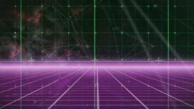 Bağlantı ağlarıyla veri işlemenin animasyonu. küresel bağlantılar, teknoloji, dijital arayüz ve bağlantılar konsepti dijital olarak oluşturulmuş video.