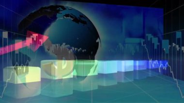 Dünya üzerindeki dijital arayüz verilerinin animasyonu. küresel bağlantılar, iş dünyası, dijital arayüz, teknoloji ve ağ konsepti dijital olarak oluşturulmuş video.