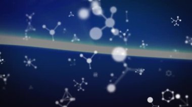 Mavi ışıkların üzerindeki bağlantıların animasyonu. dijital arayüz, teknoloji ve ağ konsepti dijital olarak oluşturulmuş video.