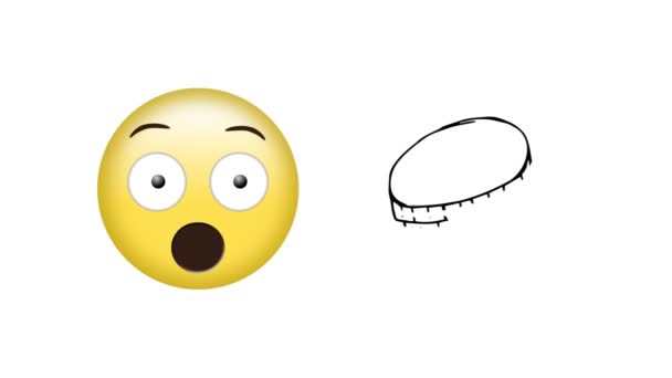 Animation Emoji Surpris Pièces Icônes Emoji Médias Sociaux Sur Fond — Video