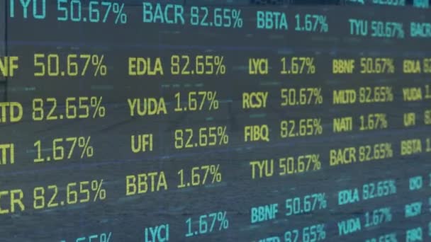 Animação Processamento Dados Financeiros Sobre Rua Cidade Negócio Global Interface — Vídeo de Stock