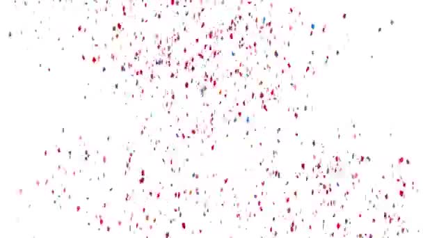 Animación Confeti Colorido Que Cae Sobre Fondo Blanco Celebración Comunicación — Vídeos de Stock