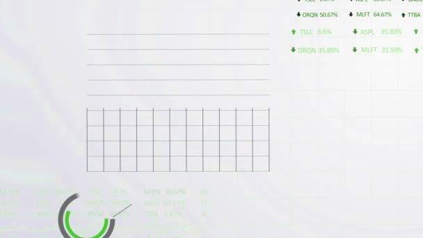 Animação Estatísticas Processamento Dados Financeiros Através Rede Conceito Finanças Globais — Vídeo de Stock
