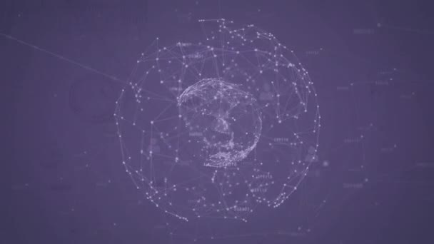 Animazione Del Globo Con Rete Connessioni Connessioni Globali Interfaccia Digitale — Video Stock