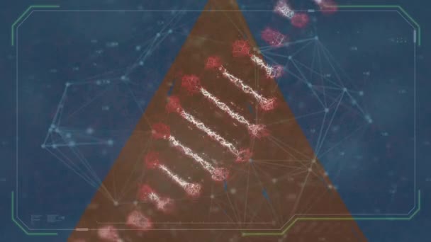 Анимация Цепочки Днк Сети Соединений Глобальные Подключения Цифровой Интерфейс Технологии — стоковое видео