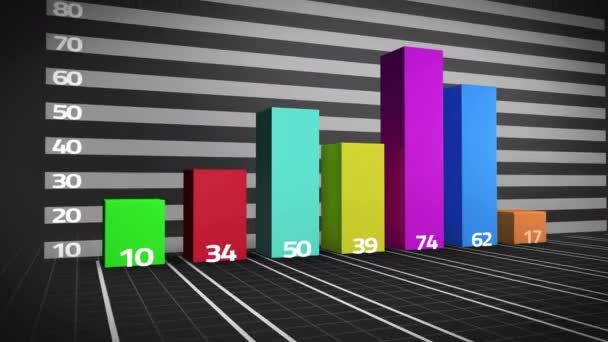 Animación Conexiones Globales Procesamiento Datos Estadísticas Negocios Interfaz Digital Tecnología — Vídeos de Stock