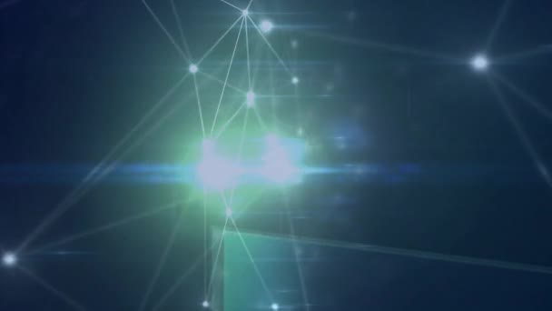 Animation du réseau de connexions sur fond sombre. connexions mondiales, affaires, interface numérique, technologie et concept de réseautage vidéo générée numériquement.