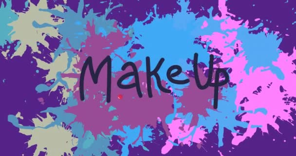 Animation Make Text Sur Fond Coloré Mode Beauté Accessoires Fond — Video