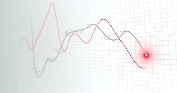 Afbeelding Van Financiële Gegevensverwerking Twee Lijnen Met Gloeiende Plek Het — Stockfoto