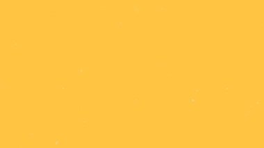 Sarı arka planda çizilmiş iş ve medya simgelerinin canlandırılması. iş ve iletişim ağı arayüzü kavramı dijital olarak oluşturulmuş video.