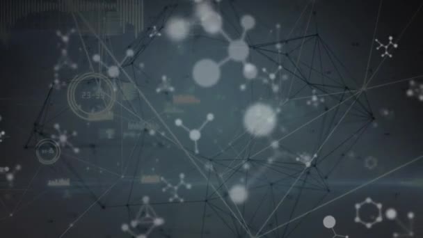 连接网络的动画 全球科学 数字接口 技术和网络概念 — 图库视频影像