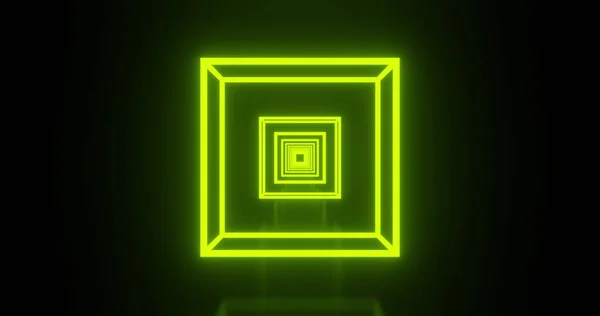 Image Multiple Glowing Neon Green Cubes Moving Seamless Loop Colour — Stock Photo, Image