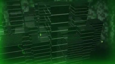 Bilgisayar işlemcileri ve veri işleme üzerinde işaretleyicilerin canlandırılması. küresel bağlantılar, iş dünyası, dijital arayüz, teknoloji ve ağ konsepti dijital olarak oluşturulmuş video.