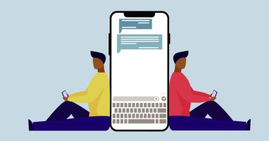 Dijital ekranlı elektronik cihazlar kullanan insanların görüntüsü. bağlantı iletişimi sosyal ağ konsepti dijital olarak oluşturulmuş görüntü.