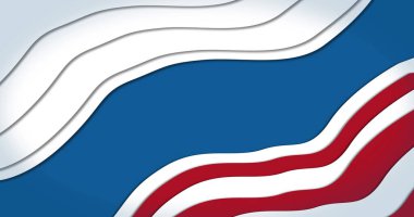 Mavi arka planda beyaz yıldızlı birden fazla dalgalı Amerikan bayrağı görüntüsü. Amerika Birleşik Devletleri Başkanlık seçim demokrasisi konsepti dijital olarak oluşturulmuş imaj.