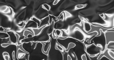 3D metalik gri gri sıvı dalgalanma ve pürüzsüz bir döngü içinde hipnotik hareketle akış görüntüsü. Soyut şekiller ve sıvı renk hareketi konsepti dijital olarak oluşturuldu.