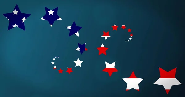 Bild Stjärnor Amerikansk Flagga Flimrar Sömlös Loop Repetitiva Rörelser Blå — Stockfoto