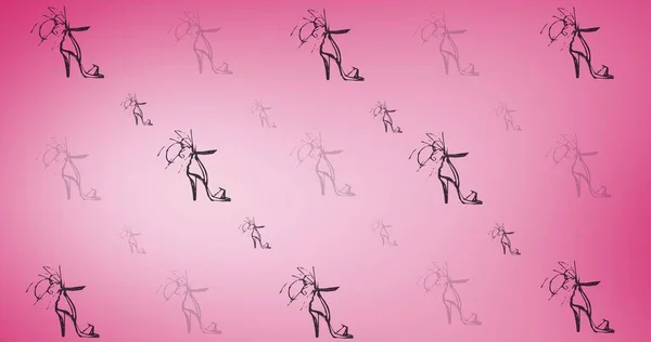 Композиція Малюнків Моделі Повторюється Рожевому Тлі Мода Аксесуари Концепція Фонового — стокове фото