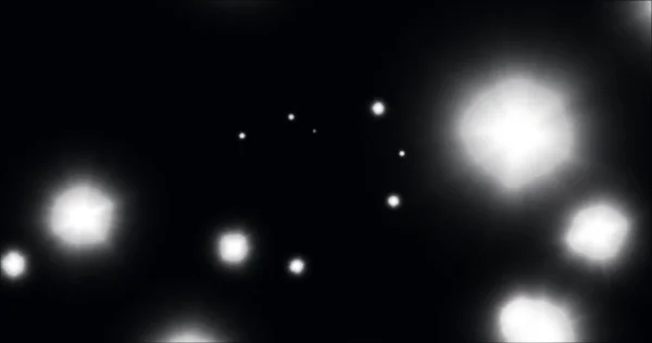 Afbeelding Van Gloeiende Witte Lichtvlekken Die Hypnotiserende Beweging Zwarte Achtergrond — Stockfoto
