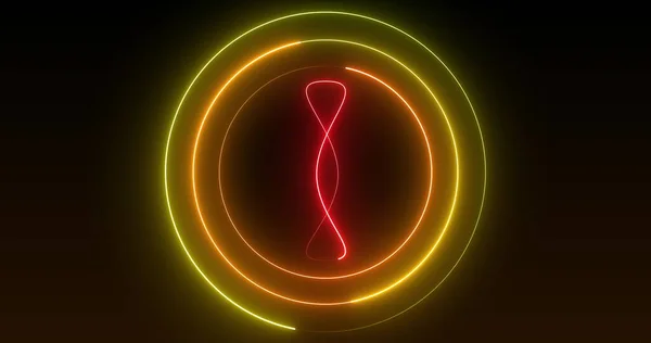 Afbeelding Van Neon Bord Met Rode Lus Gele Tot Groene — Stockfoto
