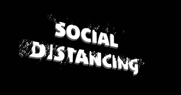 Изображение Слов Social Distancing Написанных Белым Растворяющихся Черном Фоне Глобальный — стоковое фото