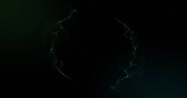 緑から黒へのグラデーションの上で催眠動作で動く緑色の煙の形成円のイメージ 色と動きの概念デジタル生成された画像 — ストック写真