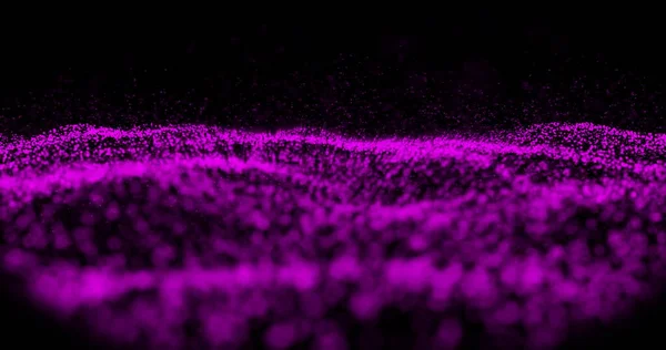 Bild Mehrerer Violett Schimmernder Partikel Die Sich Auf Schwarzem Hintergrund — Stockfoto