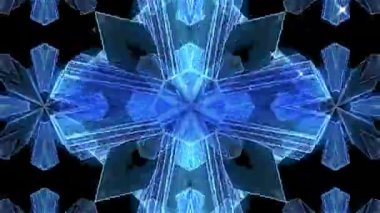 Bağlantı ağlarıyla kaleydoskop animasyonu. küresel bağlantılar, teknoloji, dijital arayüz ve bağlantılar konsepti dijital olarak oluşturulmuş video.