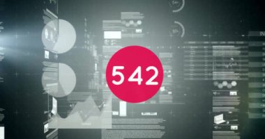 İstatistikler üzerinde değişen sayıların animasyonu. küresel sosyal medya, bağlantılar, dijital arayüz, teknoloji ve ağ konsepti dijital olarak oluşturulmuş video.