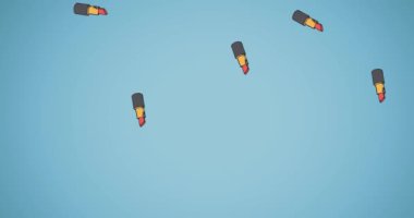 Mavi arka planda ruj animasyonu tekrarlandı. moda ve güzellik aksesuarları arka plan desen konsepti dijital animasyon.