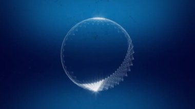 Mavi arkaplandaki dünya üzerindeki bağlantı ağının animasyonu. küresel iş, dijital arayüz, teknoloji ve ağ konsepti dijital olarak oluşturulmuş video.