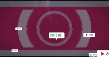 Kapsam taramasında sosyal medya simgelerinin canlandırılması. küresel sosyal medya, iletişim, dijital arayüz, teknoloji ve ağ konsepti dijital olarak oluşturulmuş video.