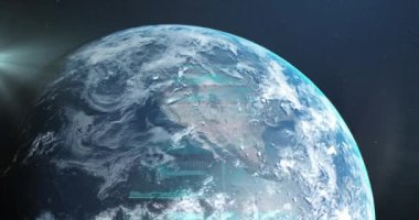 Tüm dünyada istatistik ve finansal veri işleme animasyonları. Küresel iş, dijital arayüz, teknoloji ve ağ konsepti dijital olarak oluşturulmuş video. Bu görüntünün elementleri NASA tarafından desteklenmektedir