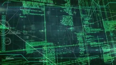 Bağlantı ağlarıyla veri işlemenin animasyonu. küresel bağlantılar, teknoloji, dijital arayüz ve bağlantılar konsepti dijital olarak oluşturulmuş video.