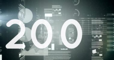 İstatistikler üzerinde değişen sayıların animasyonu. küresel sosyal medya, bağlantılar, dijital arayüz, teknoloji ve ağ konsepti dijital olarak oluşturulmuş video.
