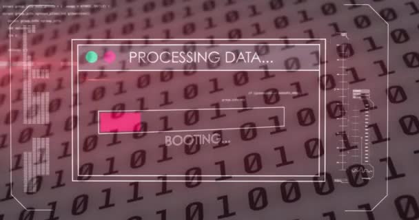 Animación Del Procesamiento Datos Pantalla Sobre Codificación Binaria Comunicación Global — Vídeos de Stock