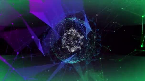 Animáció Hálózat Kapcsolat Földgolyó Globális Kapcsolatok Üzleti Digitális Felület Technológia — Stock videók