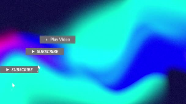 Анімація Сповіщень Соціальних Мереж Рухаються Через Розмиті Синьо Рожеві Форми — стокове відео
