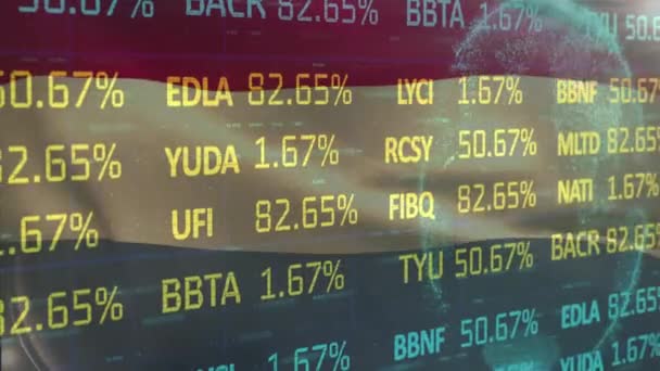 Animazione Del Trattamento Dei Dati Finanziari Bandiera Della Russia Finanze — Video Stock