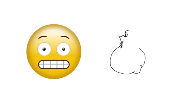 Animación Emoji Sorprendido Dinero Saco Social Media Emoji Iconos Sobre — Vídeo de stock