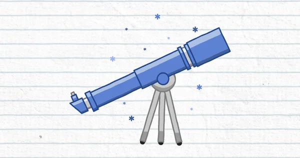 Immagine Dell Icona Del Telescopio Astronomico Carta Bianca Allineata Sullo — Foto Stock