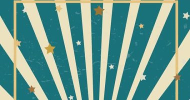 Mavi arka planda çizgi ve yıldızların animasyonu. moda ve aksesuarlar arka plan desen konsepti dijital animasyon.