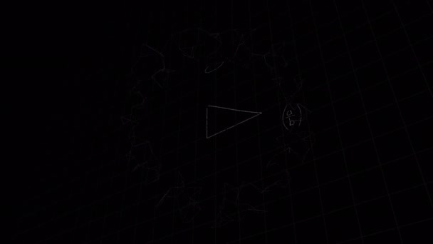黑色背景上数学方程的动画化 全球教育 数字接口和技术概念 — 图库视频影像