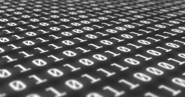 Binary Codes Met Witte Kleur Lettertype Worden Geprojecteerd Een Zwarte — Stockfoto