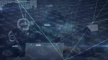 Değişen ikili kodlama numaralarıyla bağlantı ağının animasyonu. bağlantı, teknoloji ve dijital arayüz kavramı dijital olarak oluşturulmuş video.