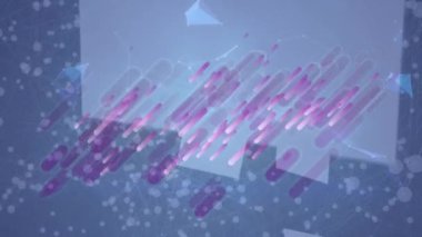 Mavi arkaplan üzerindeki dünya ile bağlantı ağının animasyonu. bağlantı, teknoloji ve dijital arayüz kavramı dijital olarak oluşturulmuş video.