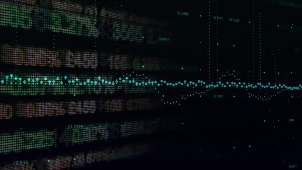 Animación Bolsa Valores Procesamiento Datos Financieros Finanzas Globales Negocios Interfaz — Vídeo de stock
