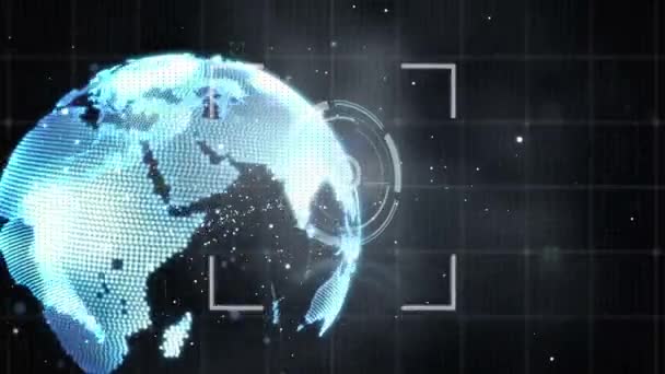 Animation Globe Balayage Portée Réseau Connexions Connexions Réseaux Technologie Concept — Video